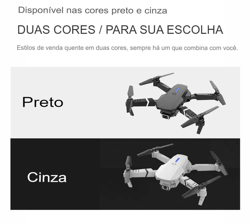 Drone Profissional e88 4k câmera grande HD