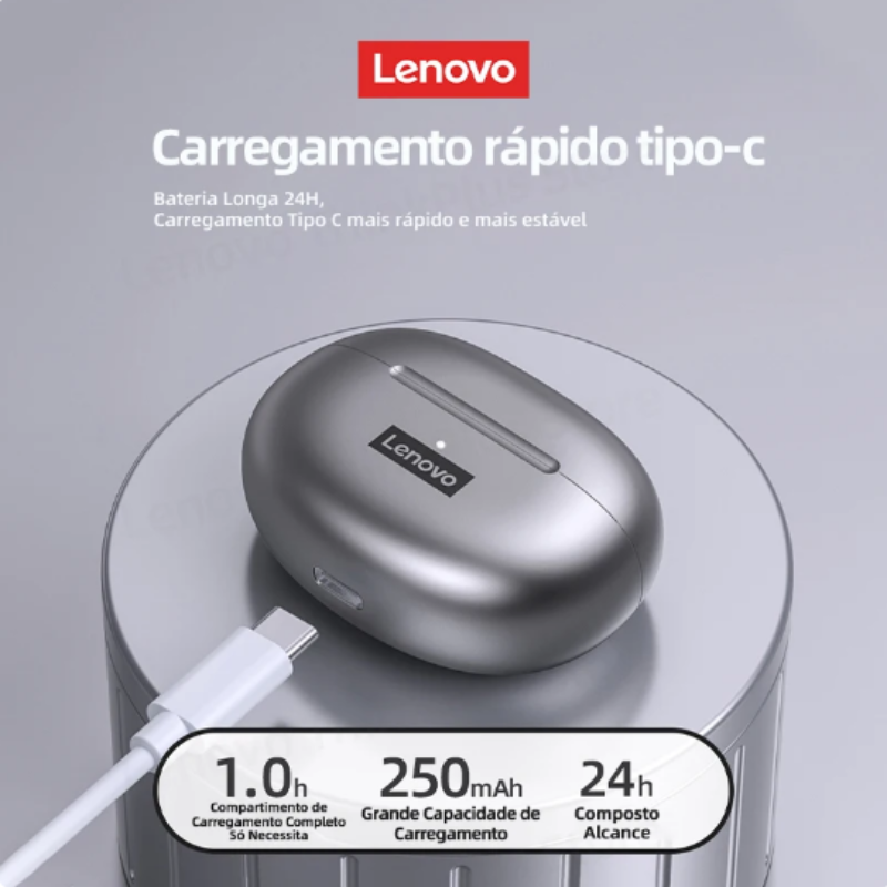 Lenovo-LP5 Fones De Ouvido Bluetooth Sem Fio